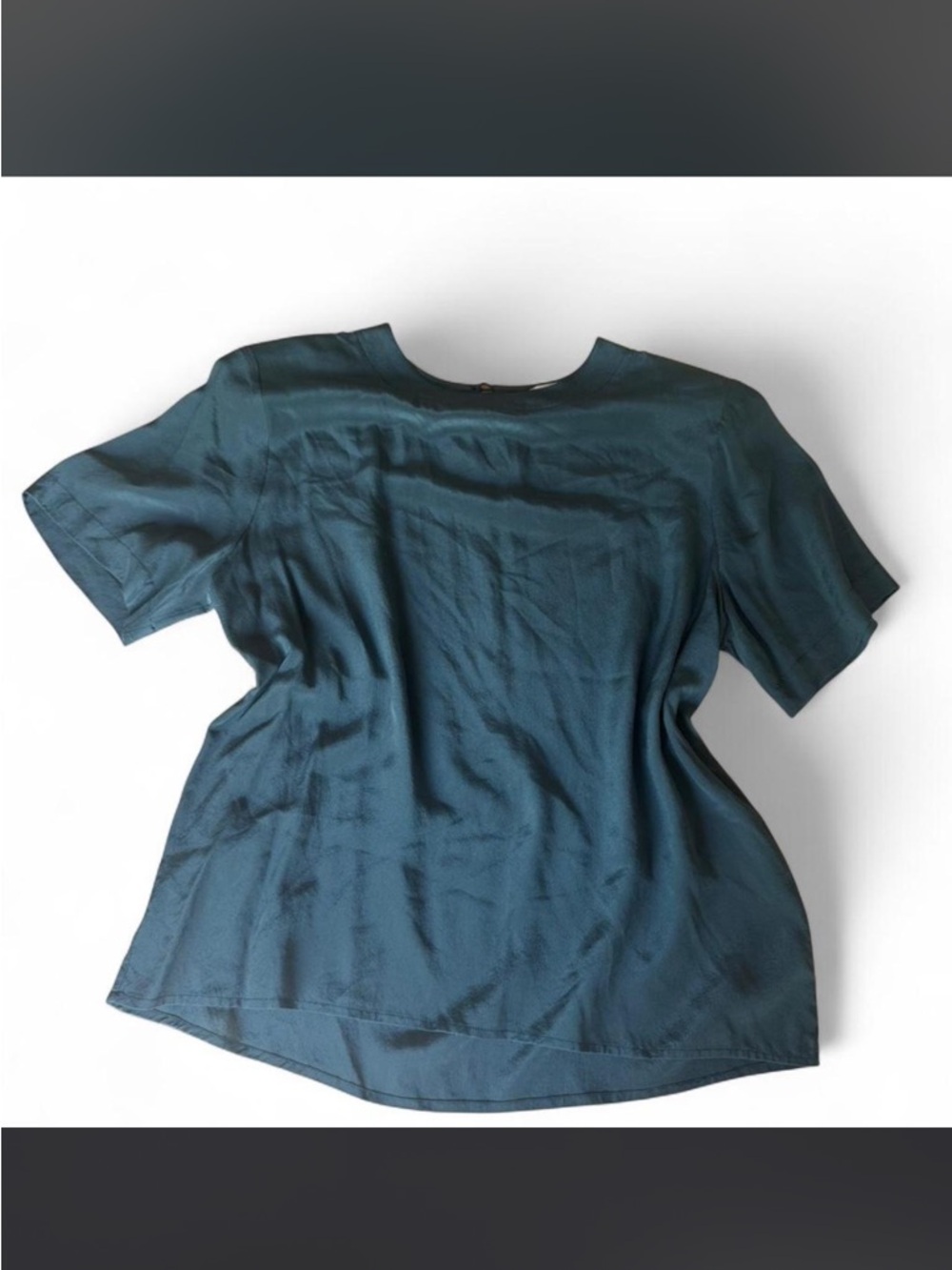 Anna and Frank Women’s 100% Silk Short Sleeve Crewneck Top Emerald Size M